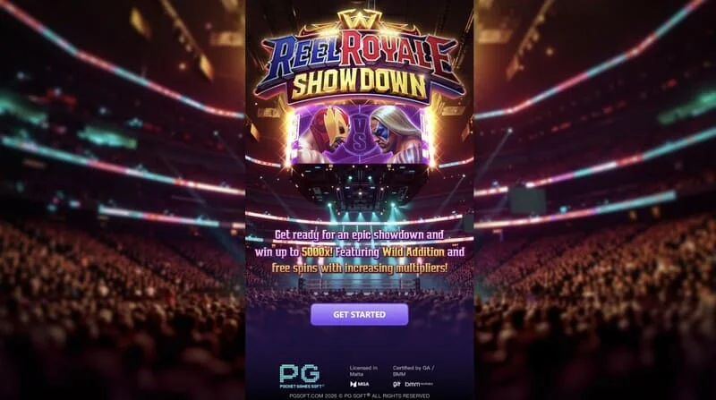 Reel Royale Showdown - päänäyttö rullat ja kolme Wild Addition -paikkaa